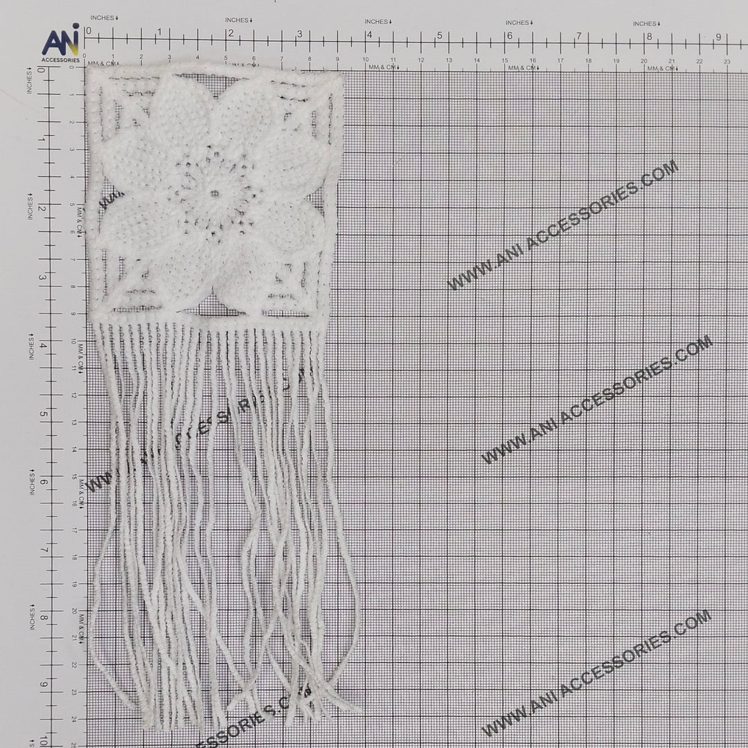 ANI Accessories petal fringe spun poly patch on a measuring grid: 10 x 3.5 inches (25.5 x 9 cm) 
