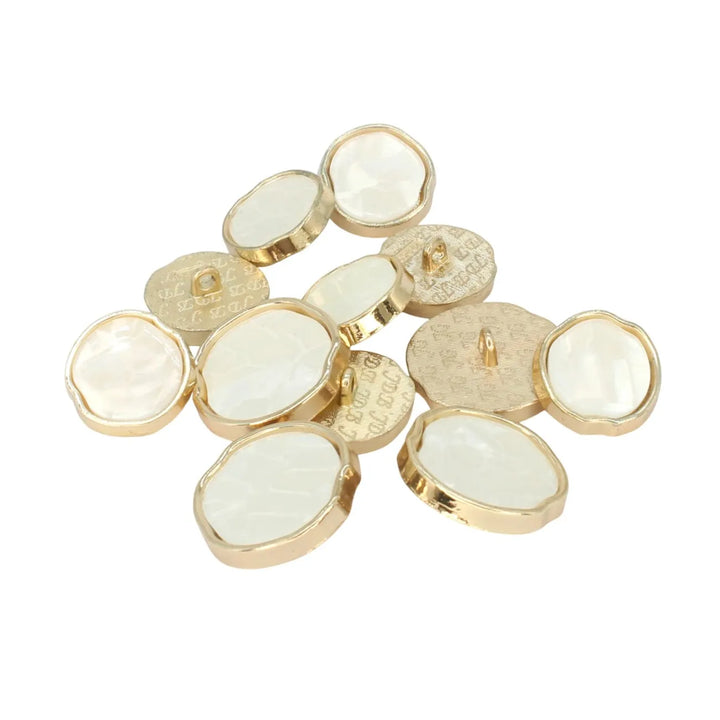 Wavy Pearl Gold Metal Button | 18mm (28L) & 23mm (36L)