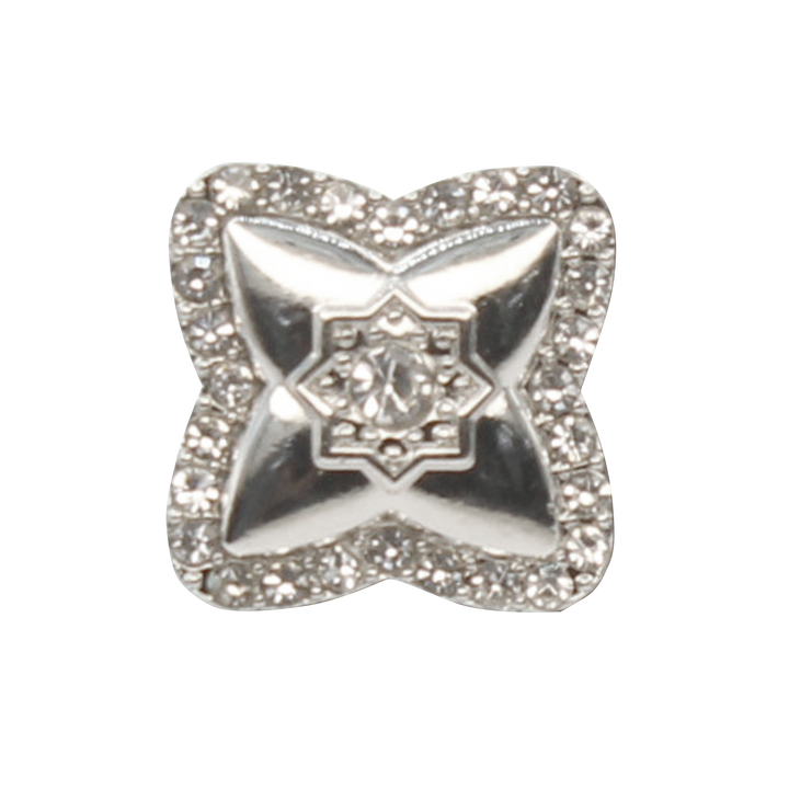 Cross-Shaped Rhinestone Metal Diamond Button