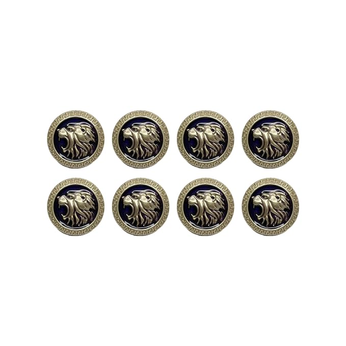 Golden Royal Roars Lion Abs Shank Buttons(Pack of 8 Buttons)