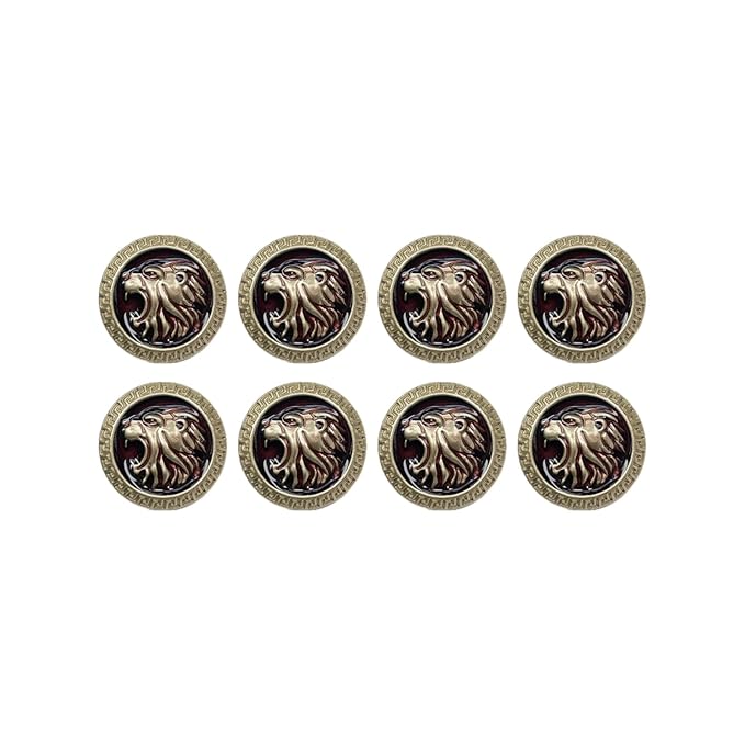 Golden Royal Roars Lion Abs Shank Buttons(Pack of 8 Buttons)