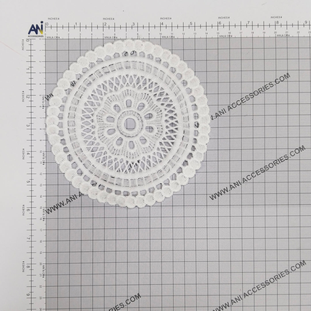 ANI Accessories round spun poly patch on a measuring grid, about 6 inches (15 cm) wide 