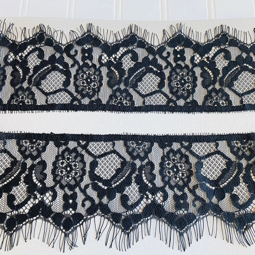 Scalloped Floral Eyelash Lace Dress