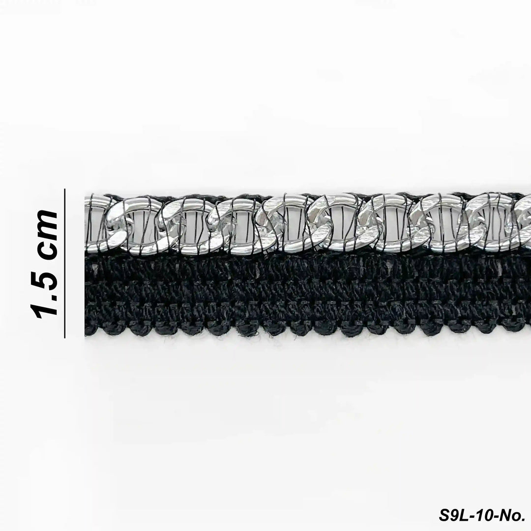 ANI Accessories silver chain lace size chart showing 1.5 cm width with white color background 