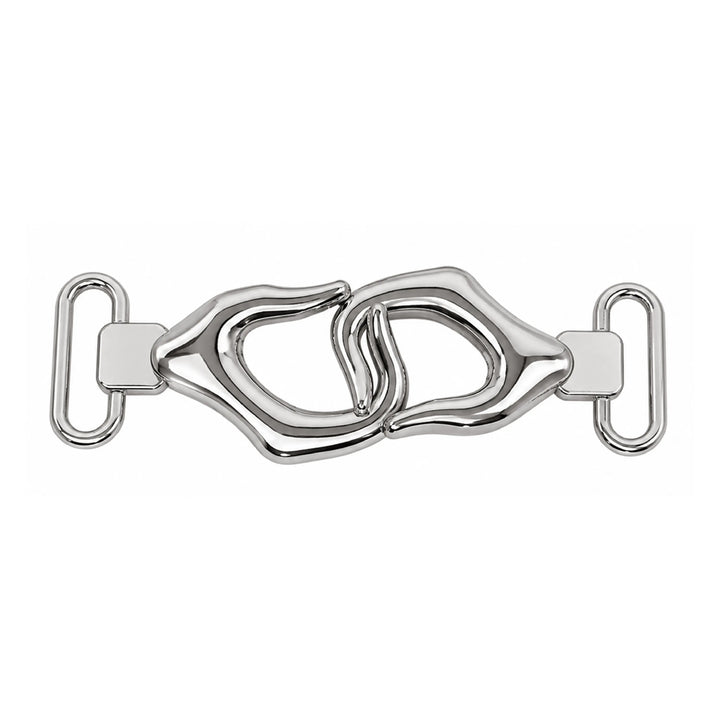 ANI Accessories silver buckle with two linked loops and strap bars on both ends 