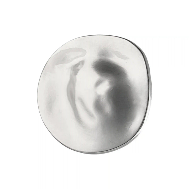 ANI Accessories silver moon brooch showing the front and the back with pin color background 