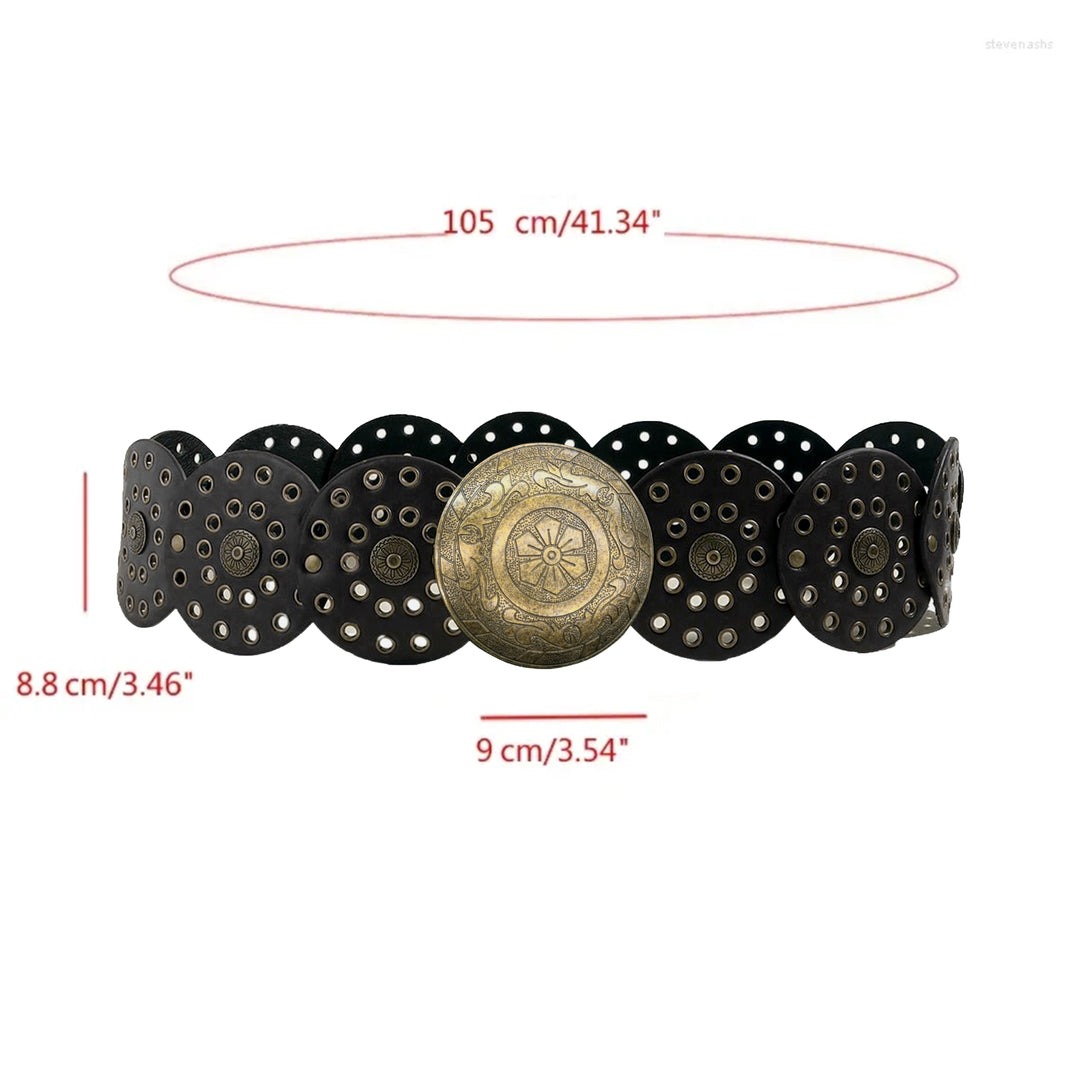 Two Design Metal Circular Hollow Design Moroccan Belt