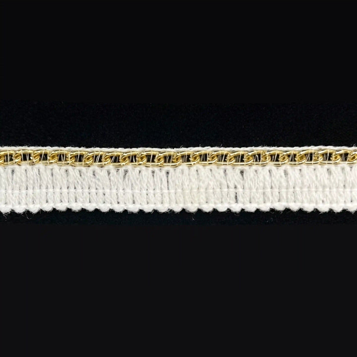 ANI Accessories thin white golden chain lace folded in a zigzag