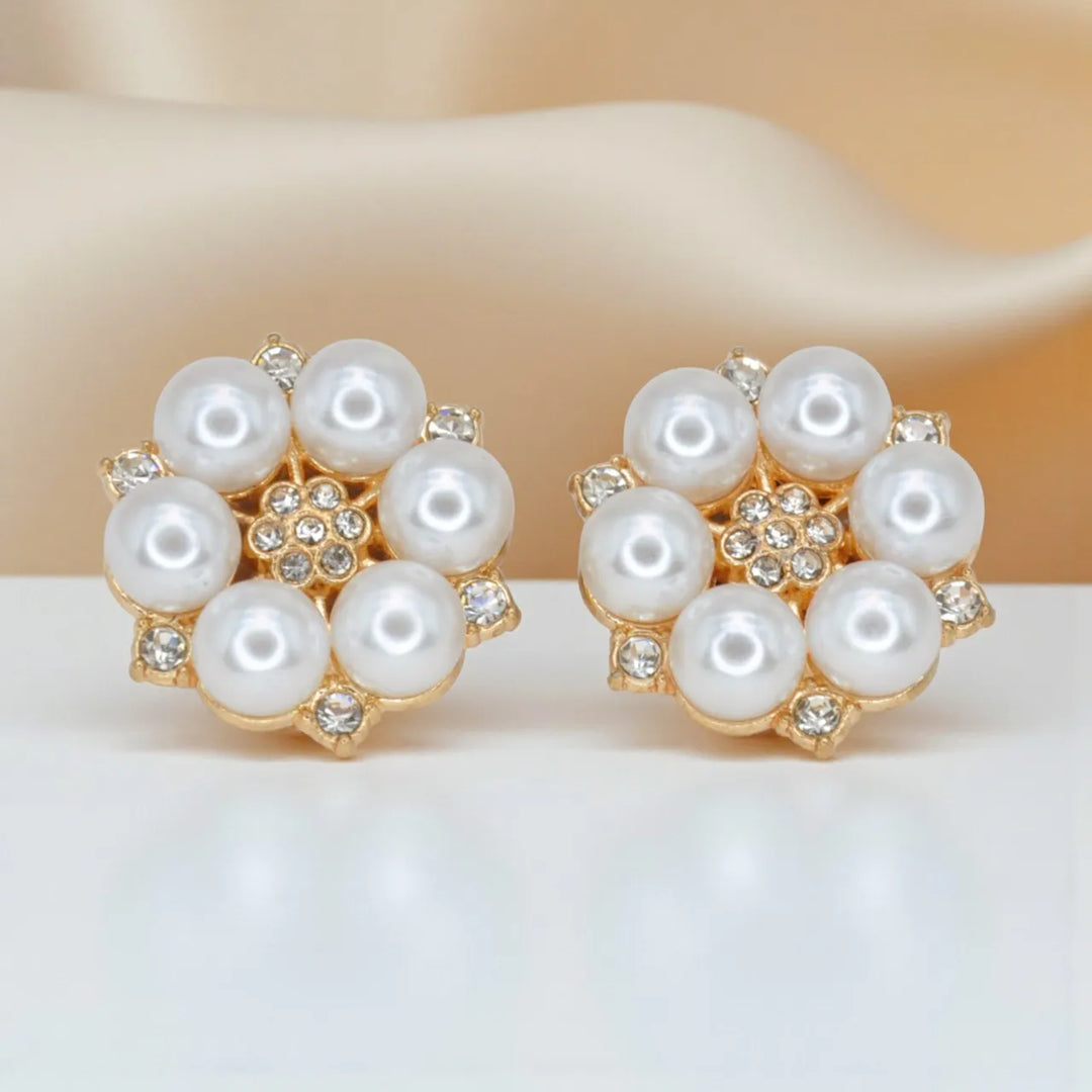 Rhinestone Pearl Cluster Button Covers