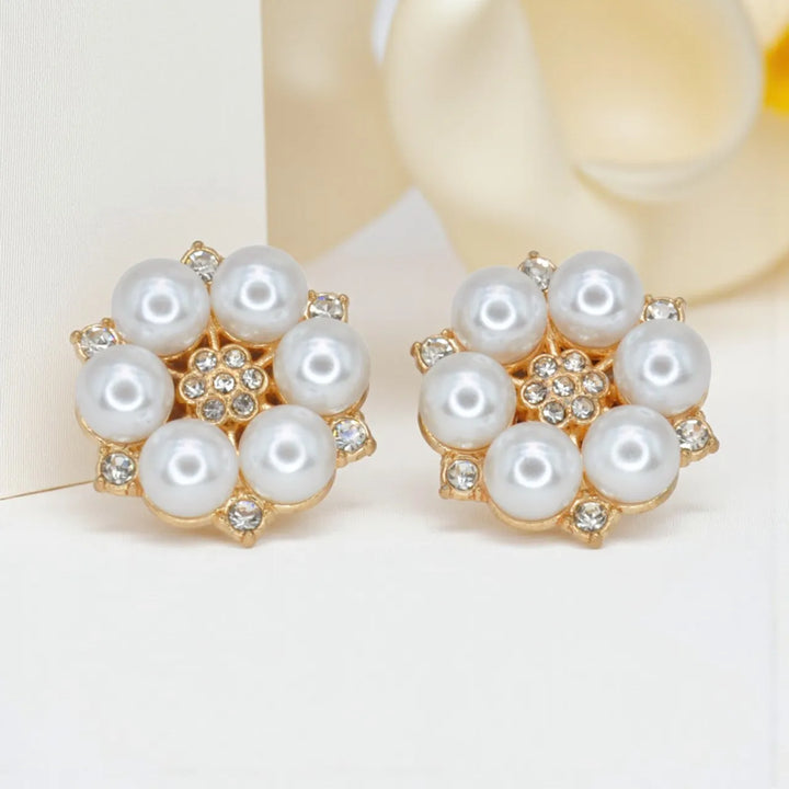 Rhinestone Pearl Cluster Button Covers