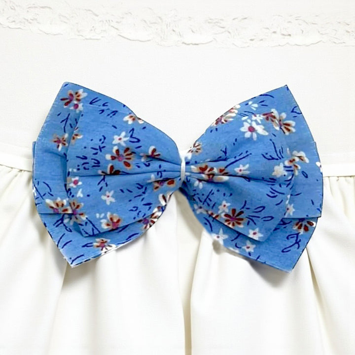 Blue Blossom Bow Sew Patch
