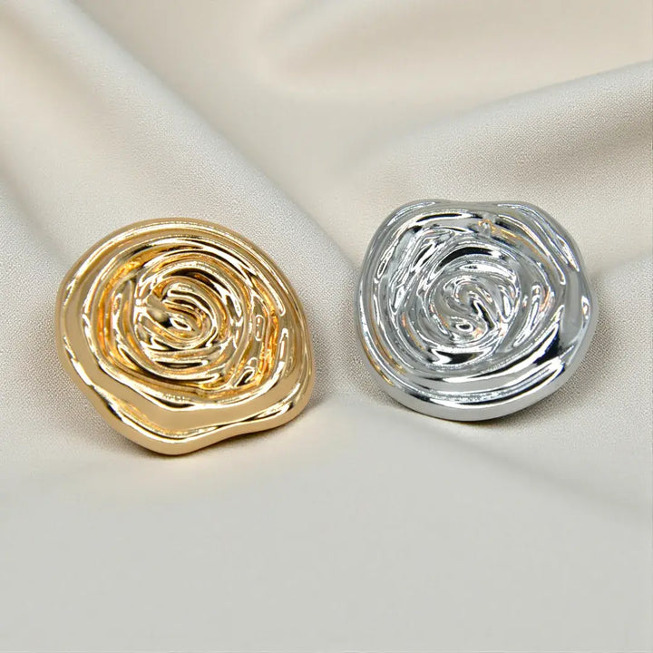 Abstract Rose Spiral Metal Button | 18mm (28L), 23mm (36L) & 30mm (47L)