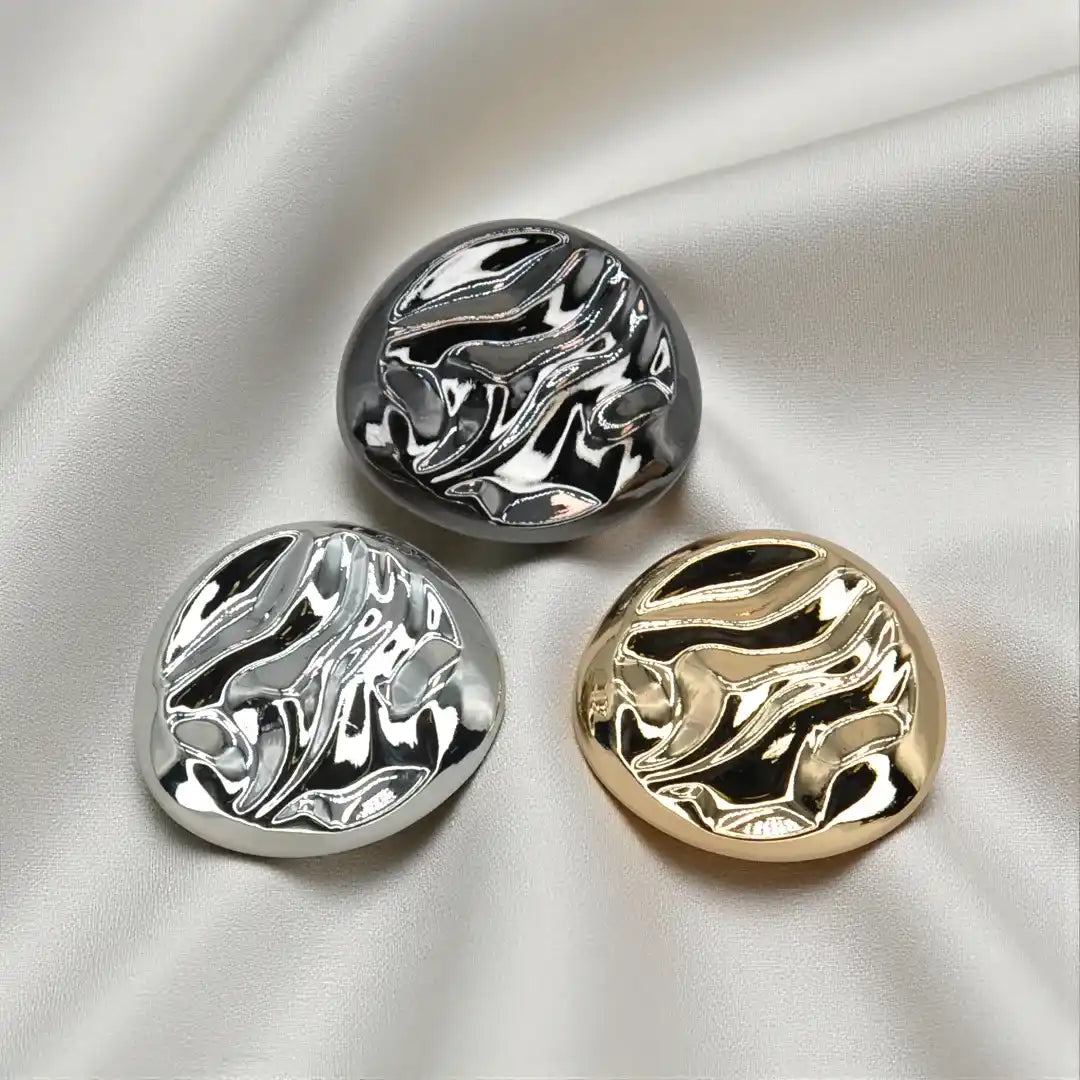 Water Ripple Button Fluid Ripples Metal Buttons | 18mm (28L), 23mm (36L) & 30mm (47L) – Ani ...