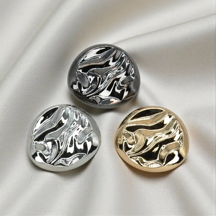 Fluid Ripples Metal Buttons | 18mm (28L), 23mm (36L) & 30mm (47L)