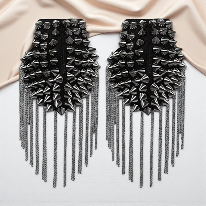 Black Spiked Shoulder Epaulettes