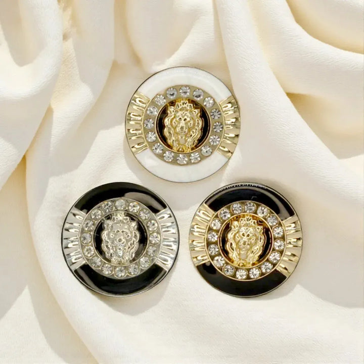 Lion Rhinestone Shirt Buttons | 14mm(22L) & 18mm(28L)