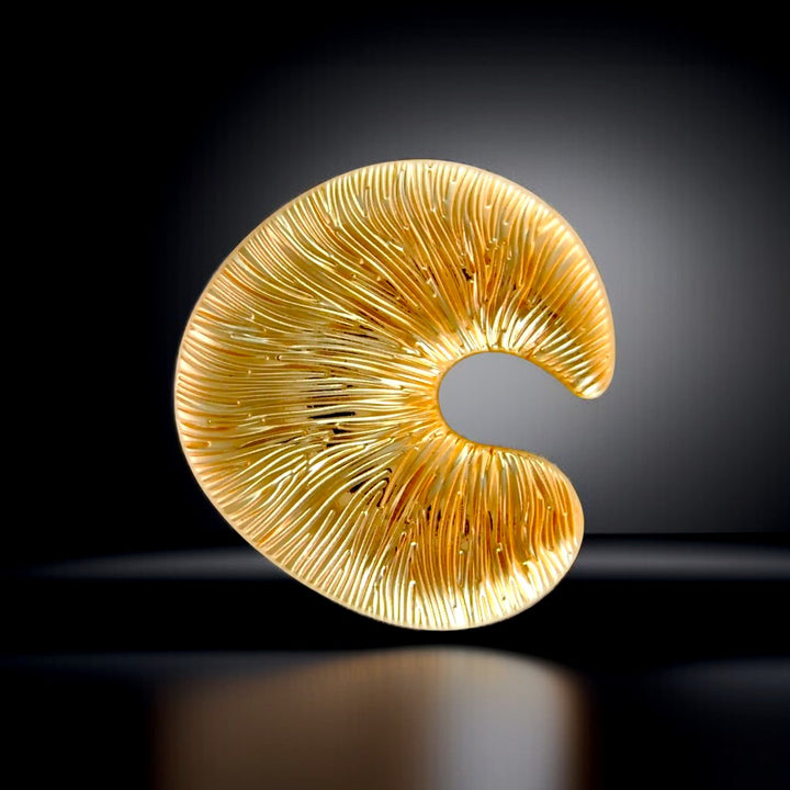 Golden C-shaped Textured Buckle