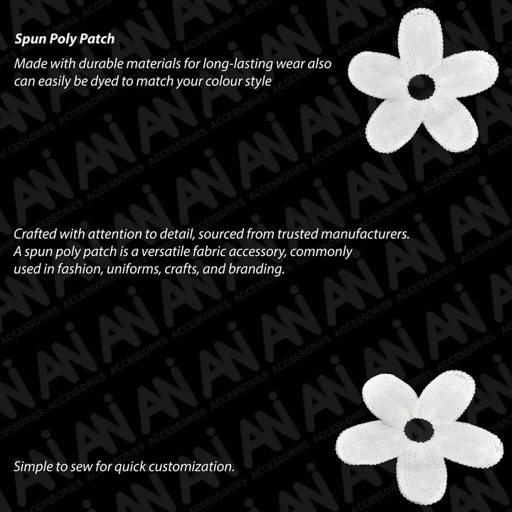 ANI Accessories white dyeable sew-on daisy patch, product details 