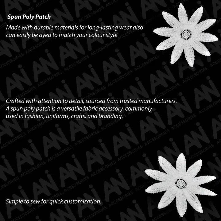 ANI Accessories white dyeable sew-on sunflower patch, product details 