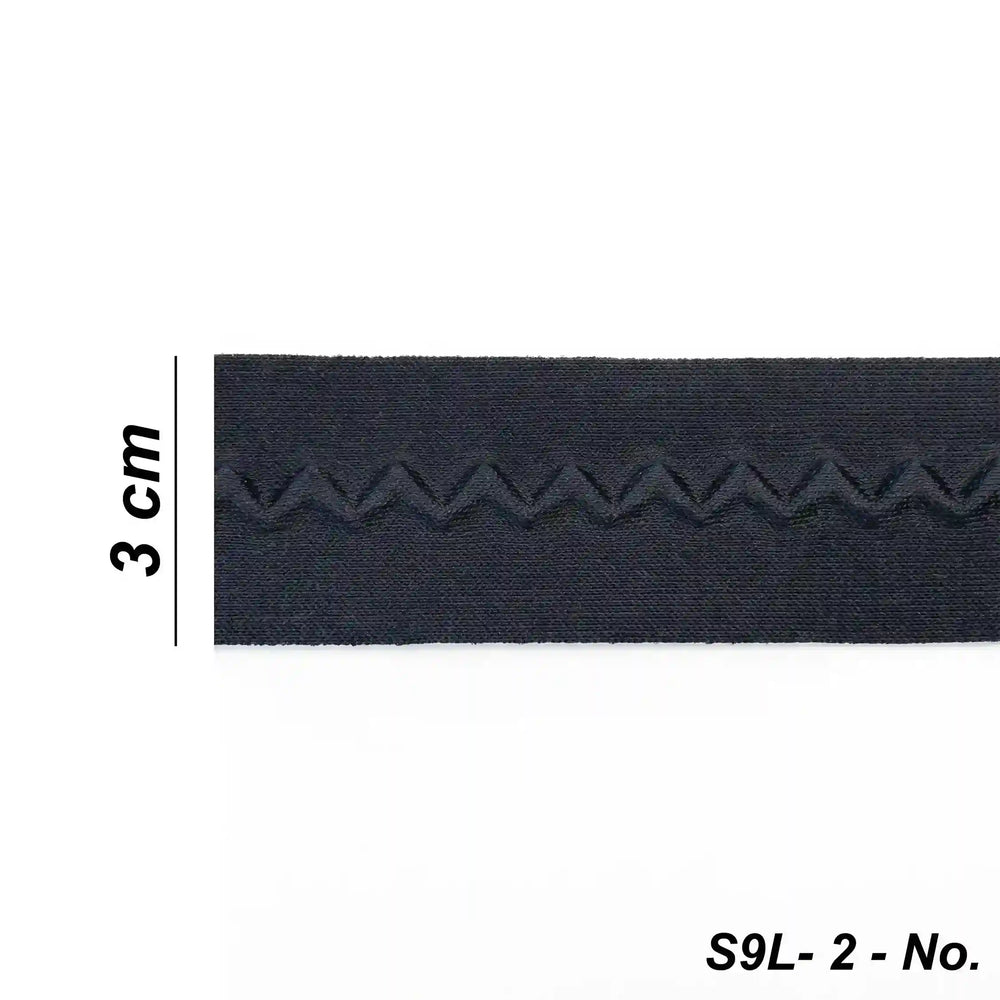 ANI Accessories zig zag lace border size chart showing 3 cm width with white color background 