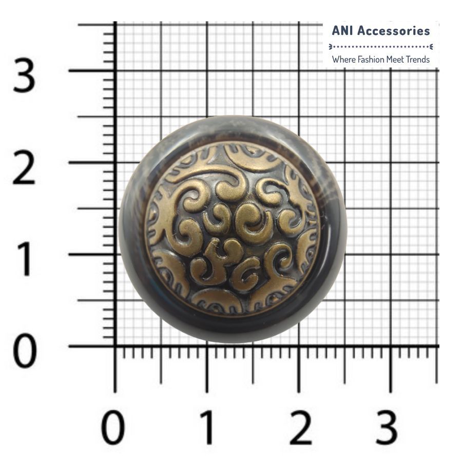 Round Beautifully Crafted Brown Shank Button (Pack Of Eight)