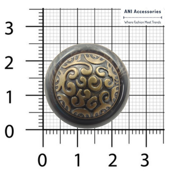 Round Beautifully Crafted Brown Shank Button (Pack Of Eight)