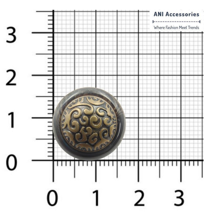 Round Beautifully Crafted Brown Shank Button (Pack Of Eight)