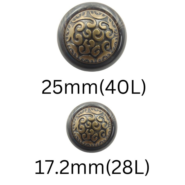 Round Beautifully Crafted Brown Shank Button (Pack Of Eight)