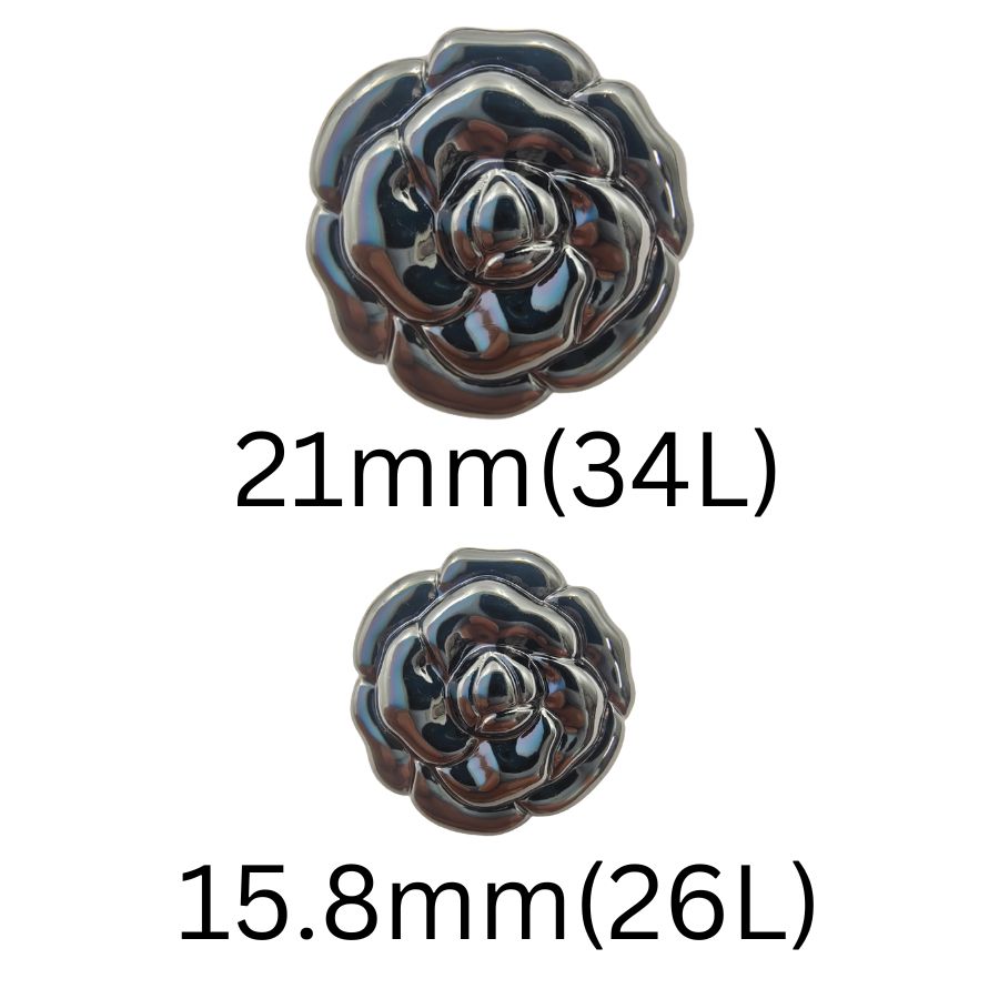 Round Flower Design Shank Button (Pack Of Eight)