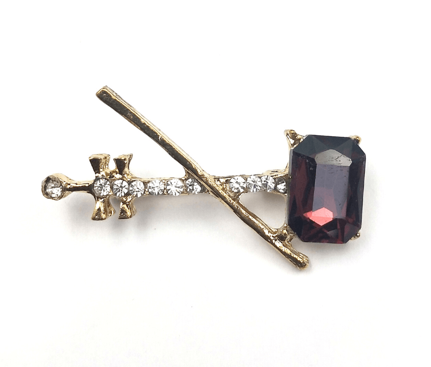Ruby Stone Style Diamond Brooch – Ani Accessories