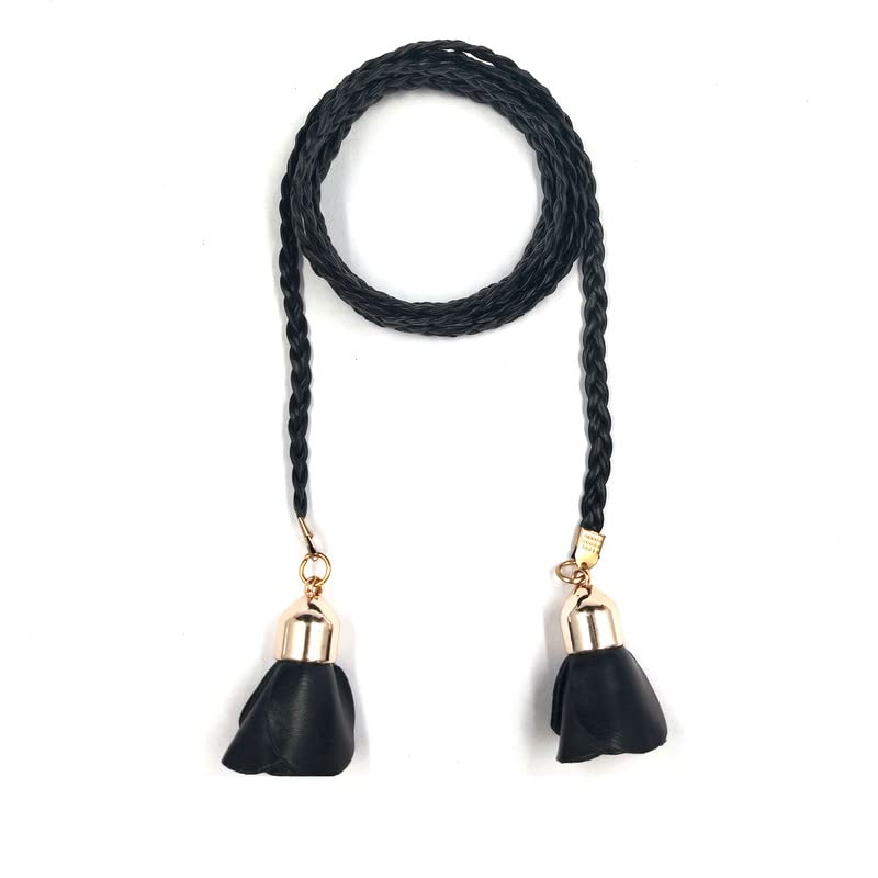 Nicely Braided Cord Rope Waist Belt With Hanging Rose – Ani Accessories
