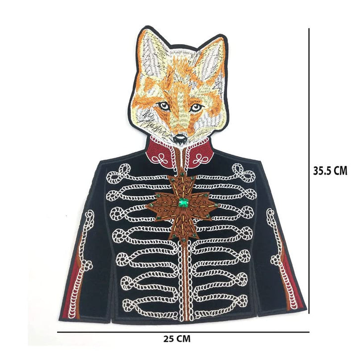 Premium Quality Fox Head Embroidered Sew-on Patch