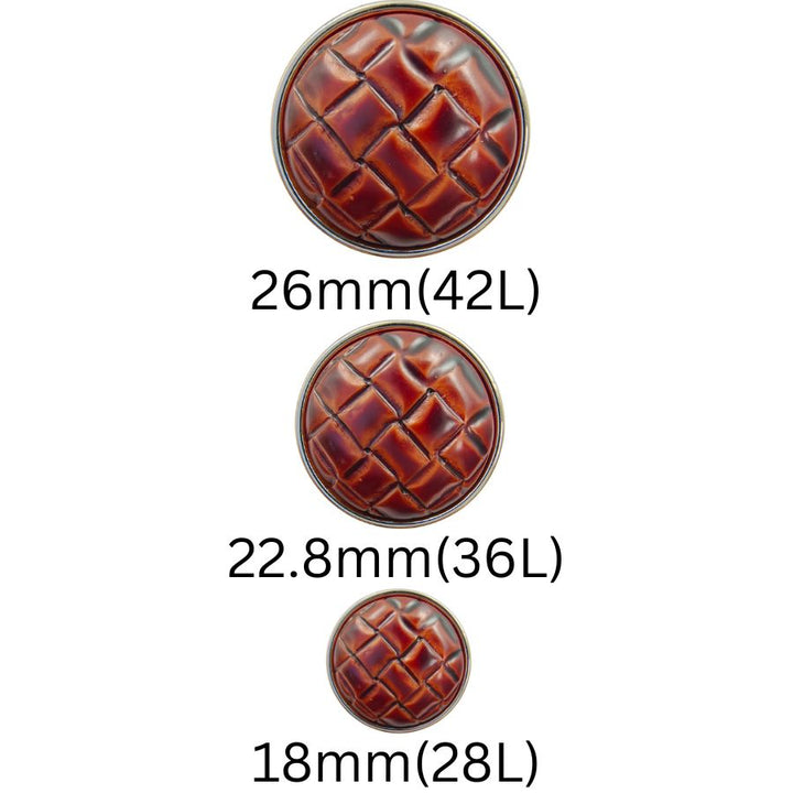 Pu Leather Weave Design Shank Abs Buttons (Pack Of Eight)