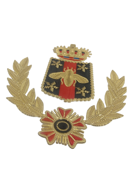 Ani Accessories Crown Bee Zardosi patch, detailed metallic thread and sequin patch for jackets, bags, and fashion DIY