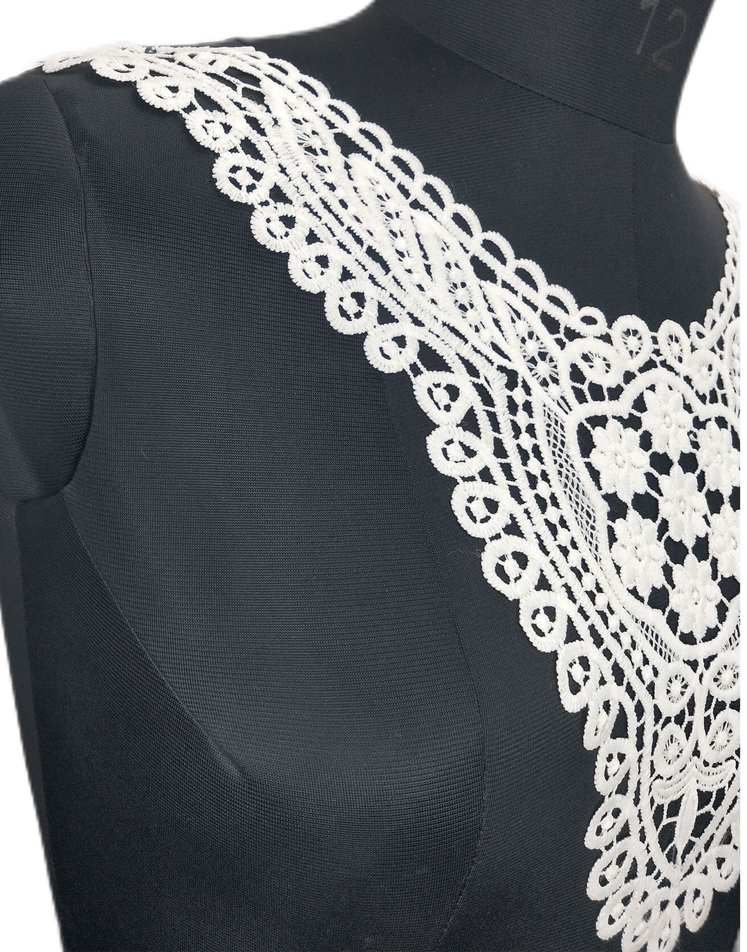 Ani Accessories elegant center flower bunch leafy border neckline with intricate embroidery detailing