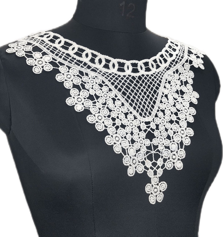 Ani Accessories premium intricate grid pattern neckline for sewing on kurtis, blouses, and gowns