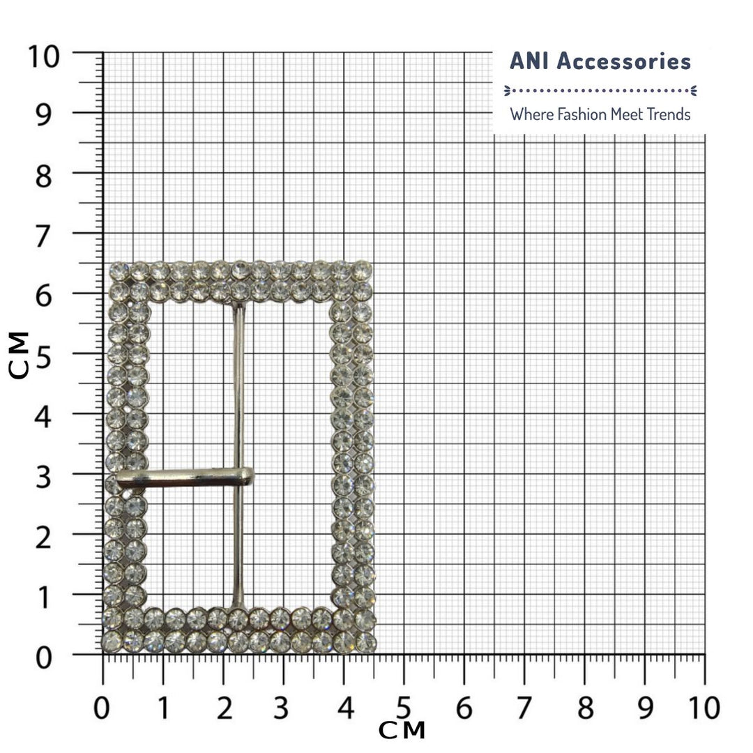 Dazzling & Shiny Diamond Prong Silver Buckle