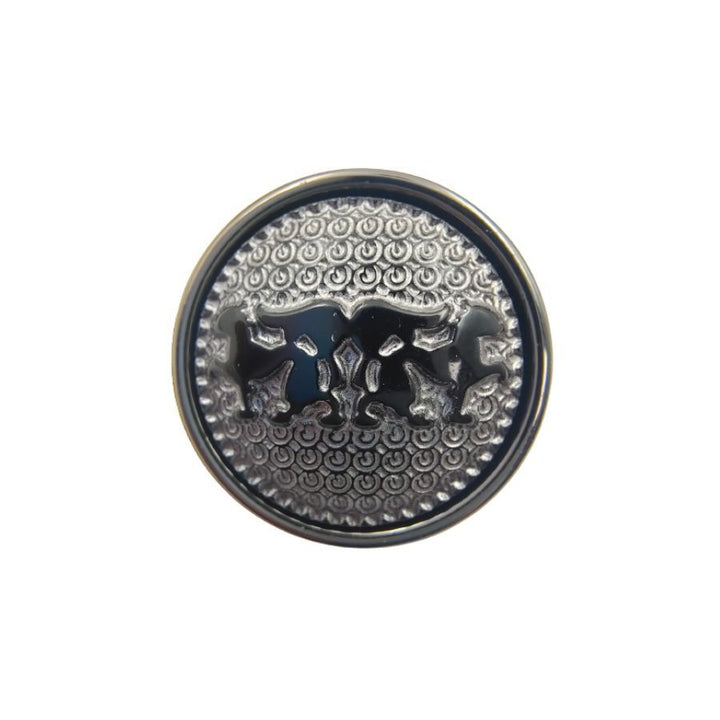 Round Lion Silver Shank Abs Buttons (Pack Of Eight)