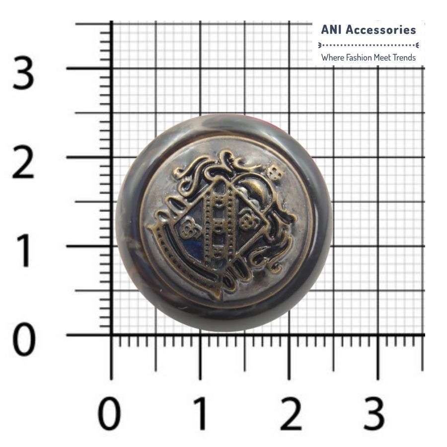 Round Regal Dark Brown Horn Imitation Shank Button (Pack Of Eight)