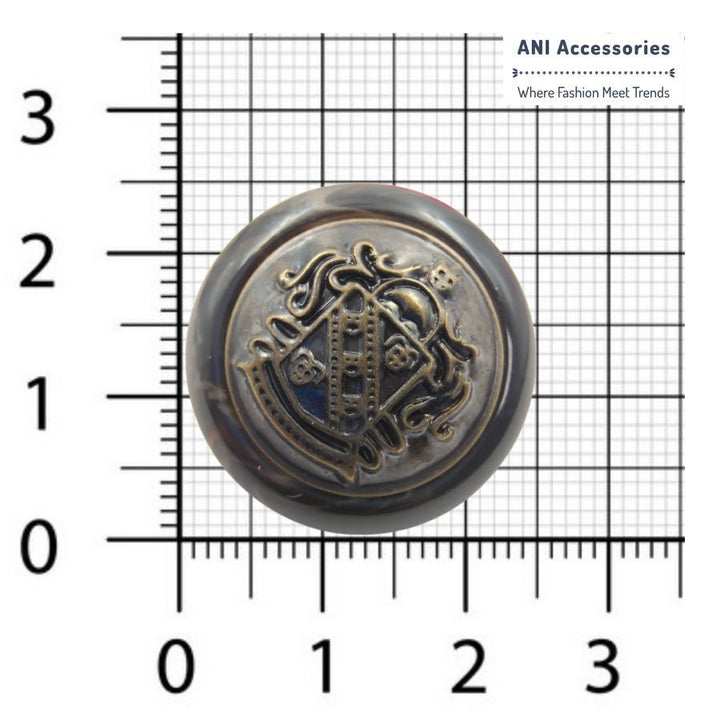 Round Regal Dark Brown Horn Imitation Shank Button (Pack Of Eight)