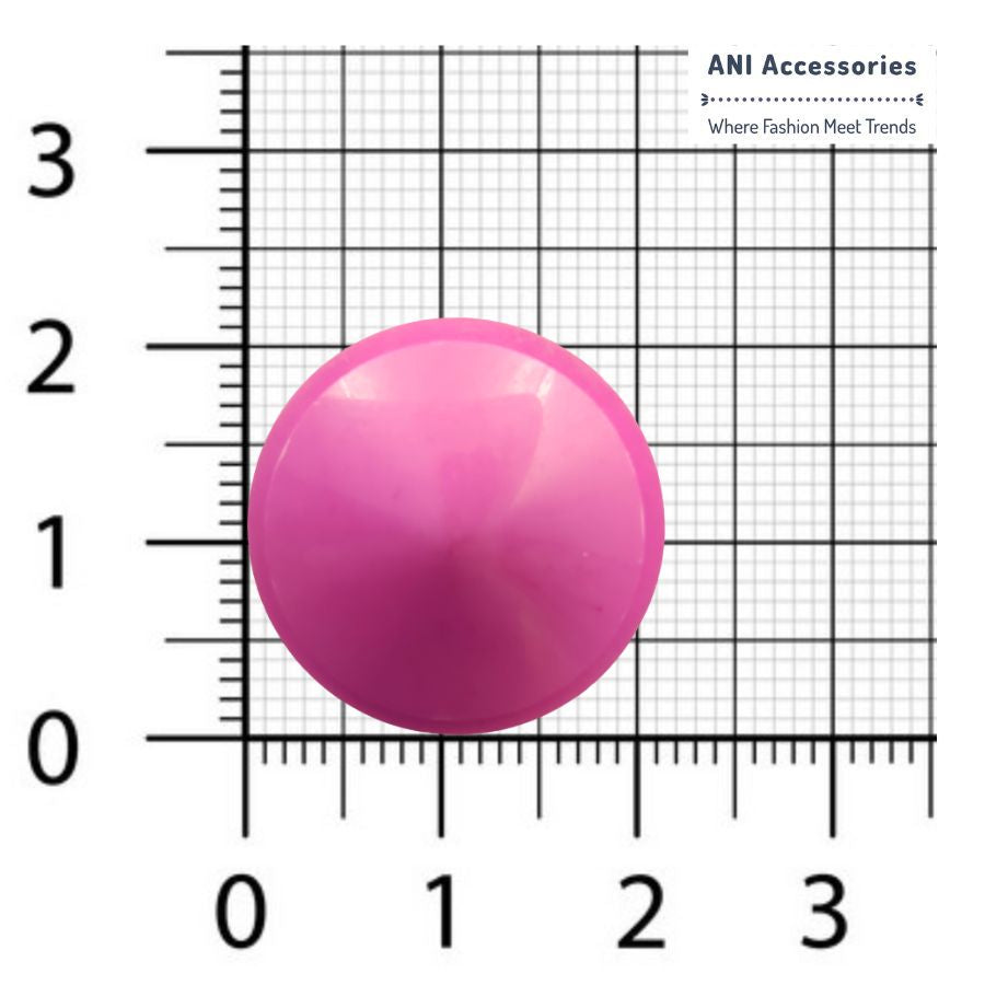 Round Pink Pointed Shank Button (Pack Of Eight)