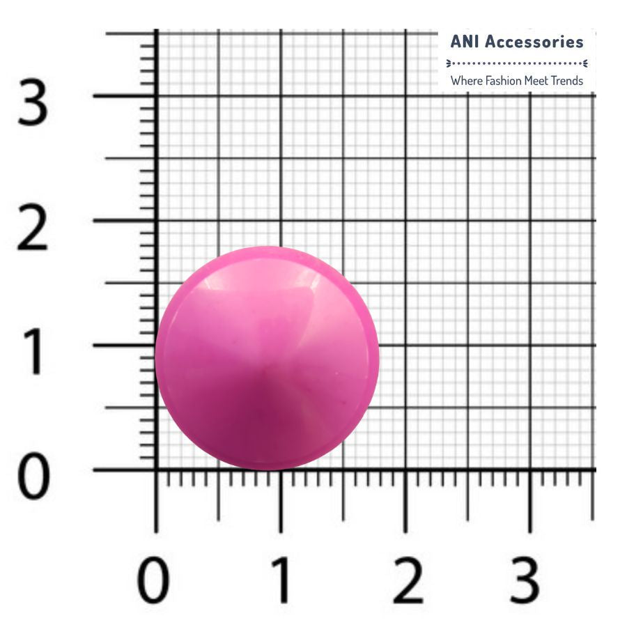 Pink Dome Pointed Shank Button (Pack of 8)