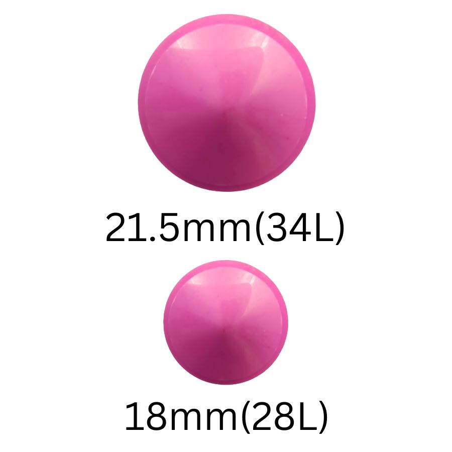 Pink Dome Pointed Shank Button (Pack of 8)