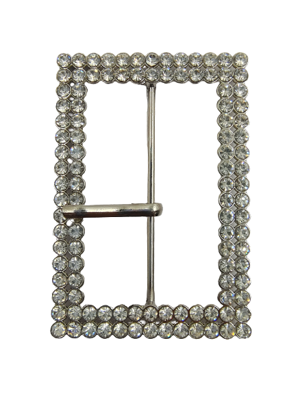 Dazzling & Shiny Diamond Prong Silver Buckle