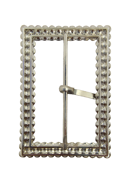 Dazzling & Shiny Diamond Prong Silver Buckle