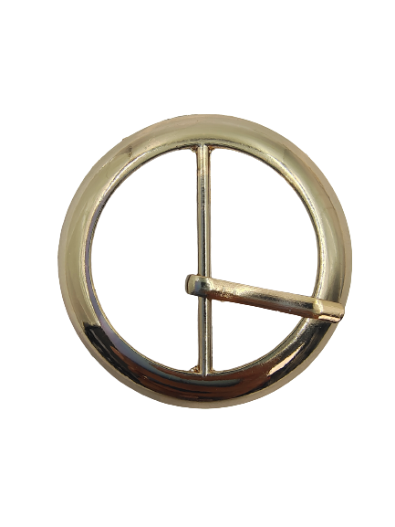 Gold Round Fancy Alloy Prong Buckle