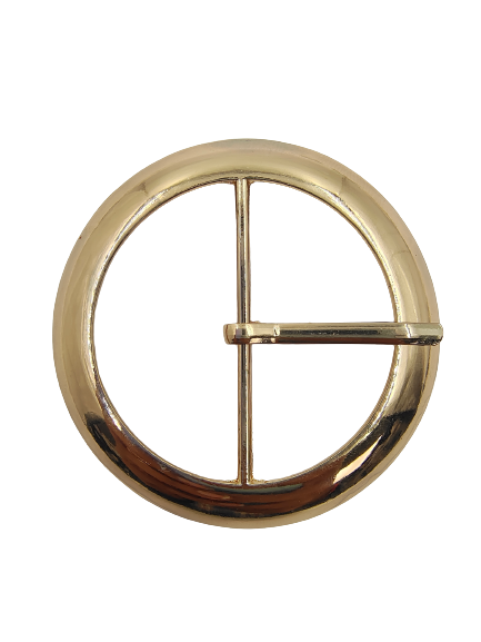 Fancy Alloy Glossy Gold Round Prong Buckle