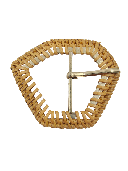 Fancy Style Raffia Handmade Prong Buckle