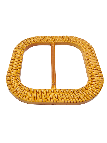 Round Edge Square Shape Imitation Raffia Buckle