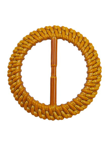 Round Shape Imitation Raffia Adjustable Buckle